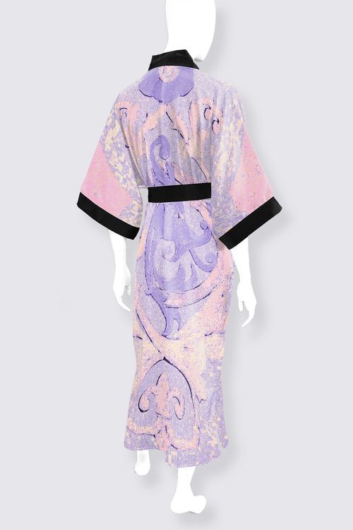 Picture of MEIYO PINK Phoenix Long Satin Kimono