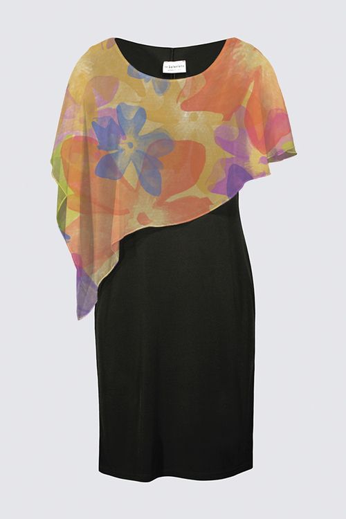 Picture of Watercolor Flowers Joni Cape Dress