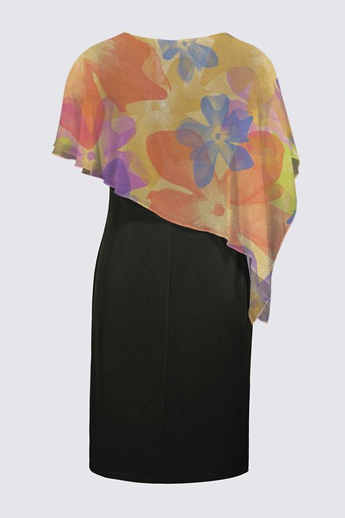 Picture of Watercolor Flowers Joni Cape Dress