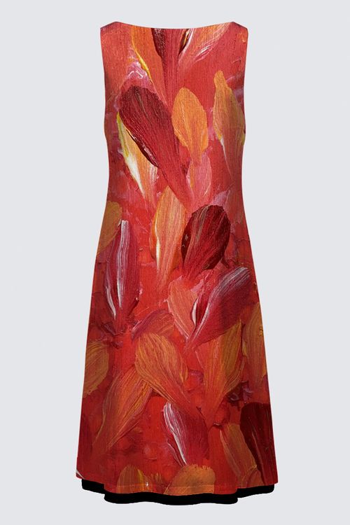 Picture of Red and Orange Abstract Kate Dress