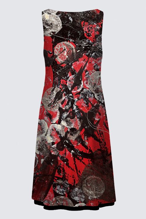 Picture of Red and Black Abstract Kate Dress