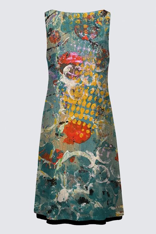 Picture of Teal and Orange Abstract Kate Dress