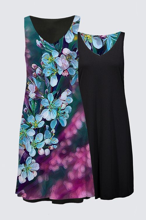 Picture of Pink and Teal Fruit Blossom Kate Dress