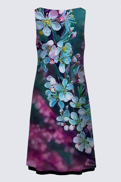 Picture of Pink and Teal Fruit Blossom Kate Dress
