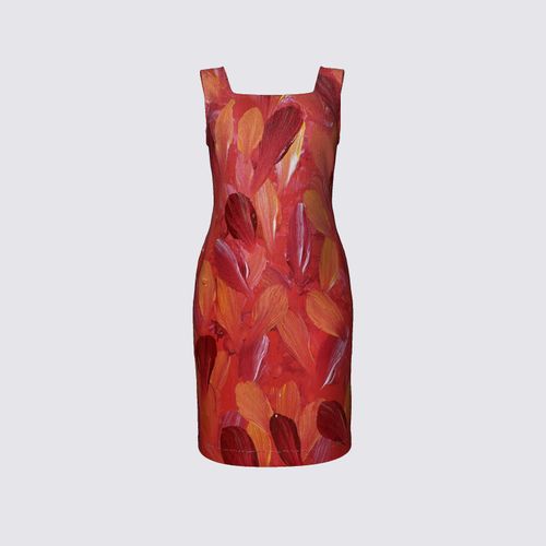 Picture of Red and Orange Abstract Amanda Dress II
