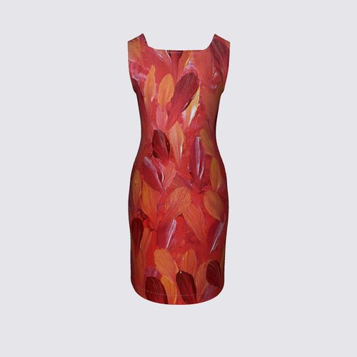 Picture of Red and Orange Abstract Amanda Dress II