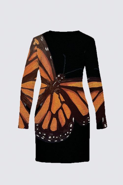 Picture of Butterfly Black Plus-Size Sophia Dress