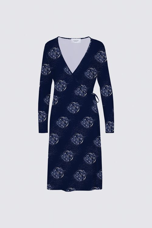 blue dress wedding outfit Golden Snowflake Women's Sweater Dress