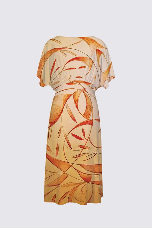 Picture of Tangerine Sarah V-neck Dress