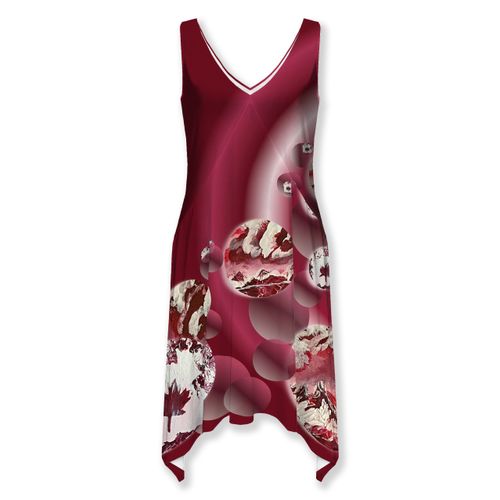 Picture of True North True Red Galaxy Thalia Asymmetrical Hem Dress