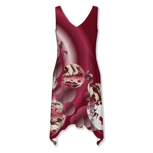 Picture of True North True Red Galaxy Thalia Asymmetrical Hem Dress