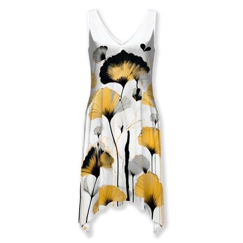 Picture of Golden Ginkgo Thalia Asymmetrical Hem Dress