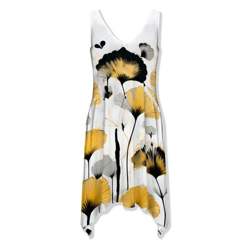 Picture of Golden Ginkgo Thalia Asymmetrical Hem Dress