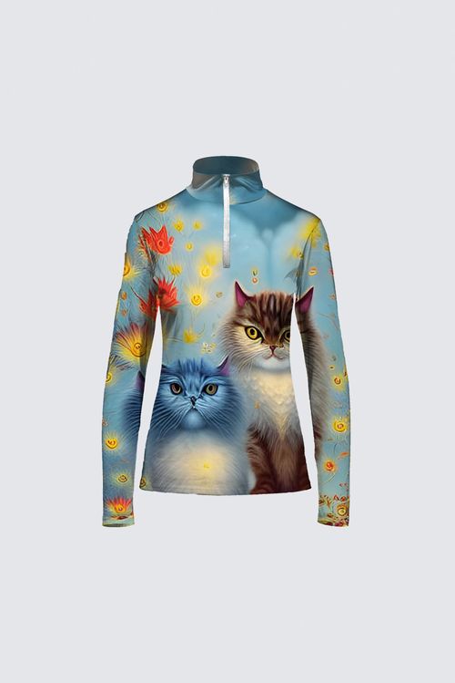 Picture of Two Paws Think Alike - Cat Couple in Autumn Jamie Top 