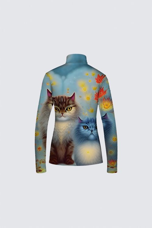 Picture of Two Paws Think Alike - Cat Couple in Autumn Jamie Top 