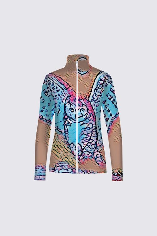 Picture of Hunting Owl Blue  Catherine Full-zip Active top