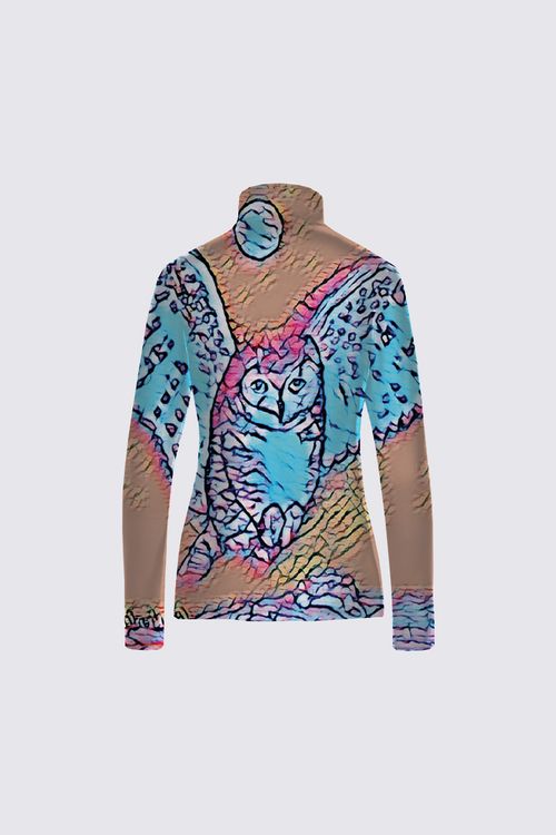 Picture of Hunting Owl Blue  Catherine Full-zip Active top