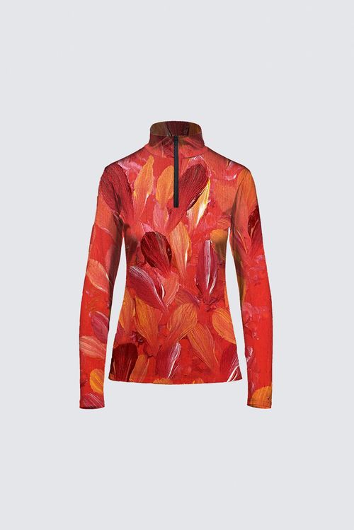 Picture of Red and Orange Abstract WLS32 Jamie Black Top