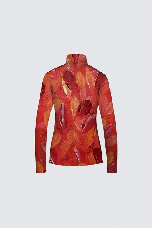 Picture of Red and Orange Abstract WLS32 Jamie Black Top