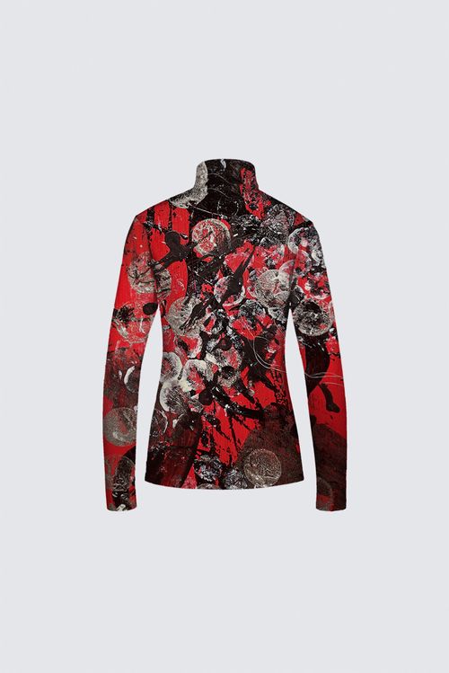 Picture of Red and Black Abstract WLS32 Jamie Black Top