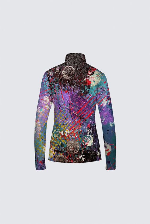 Picture of Multicolored Abstract WLS32 Jamie Black Top