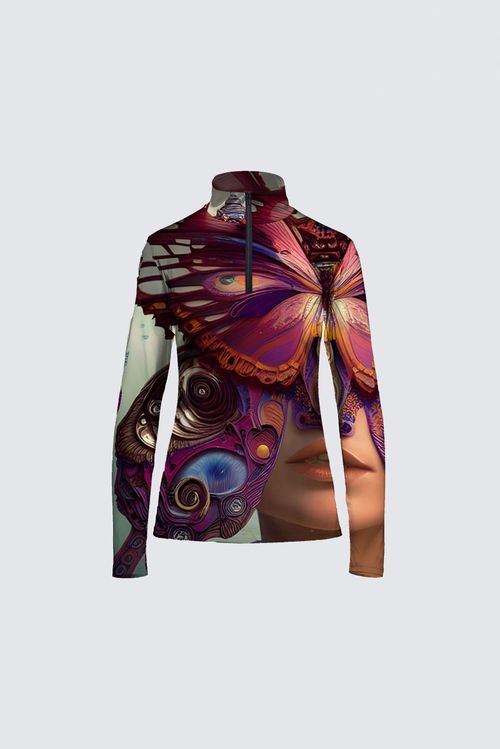 Picture of Butterflies are all I see WLS32 Jamie Black Top