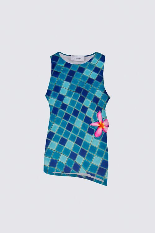 Picture of Blue and pink  Florence Knotted Tank top