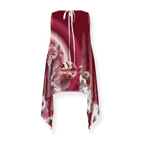 Picture of True North True Red Galaxy Tessa Long Satin Crepe Top
