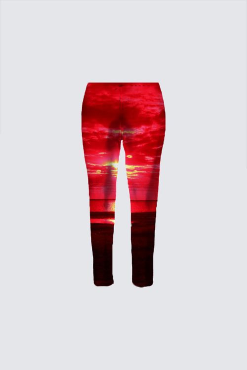 cigarette pants red Cotton High-waisted for Office Women Height 510 / Bust 32 / Waist 24 / Hips 35Lilac Silk and Wool Cigarette Pants