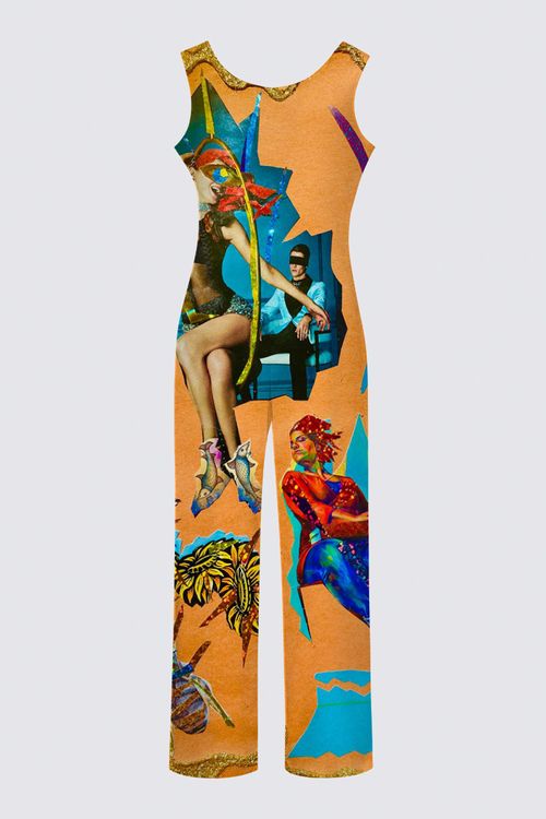 Picture of 'Feet Of Fish In Yonder Sunflowers' Chloe Sleeveless Jumpsuit