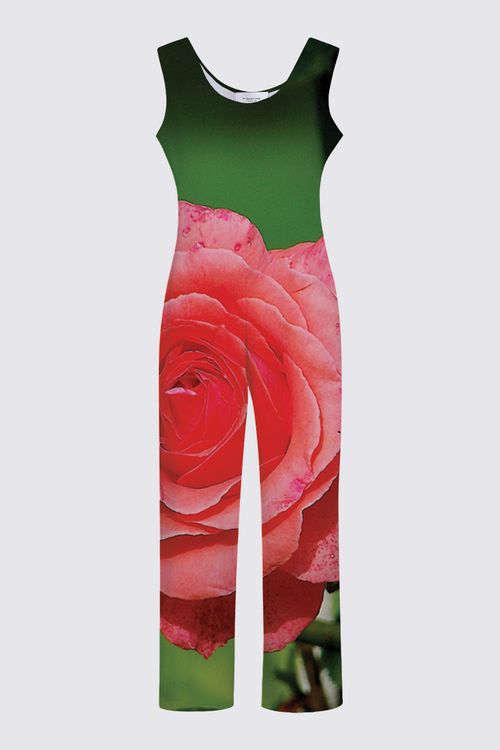 Picture of Pink Rose in the Green Garden Chloe Sleeveless Jumpsuit