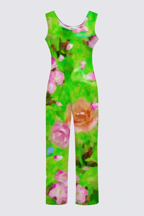 Picture of Green floral garden  Chloe Sleeveless Jumpsuit