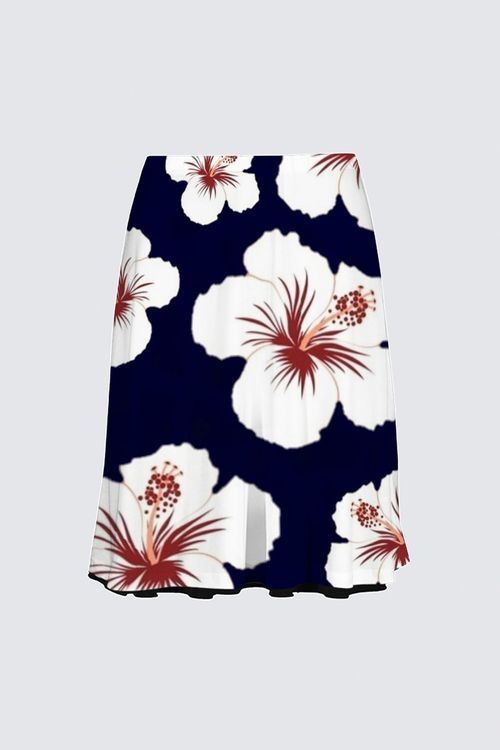 Picture of Navy & White Hibiscus Alex Skirt