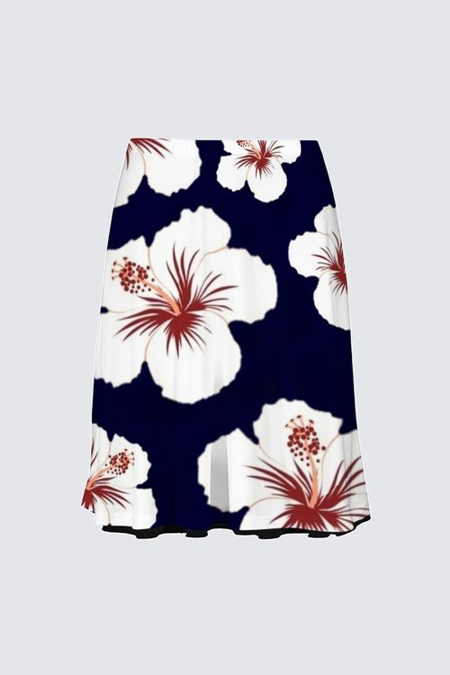 Picture of Navy & White Hibiscus Alex Skirt
