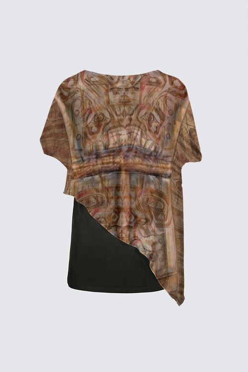 Picture of COPPER T'LAGWIKALA INDIGENOUS DESIGN Yoko Cape Tunic