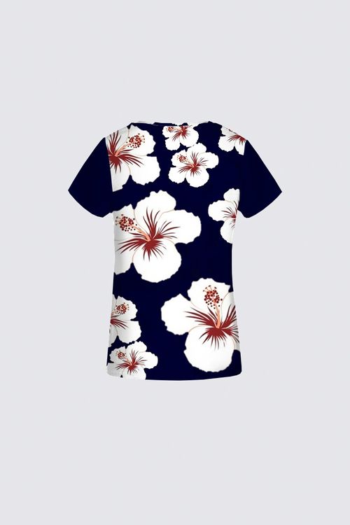Picture of Navy & White Hibiscus WSS16